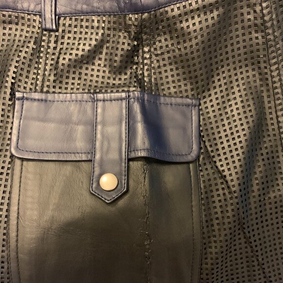 BCBGMAXAZRIA Raya Perforated Faux Leather Skirt - Picture 5 of 6